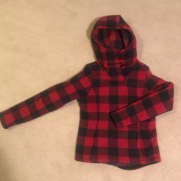 north face crescent hoodie buffalo plaid